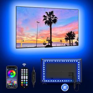 MATICOD LED Lights for TV Led Backlight, 16.4ft RGB Led Strip Lights for TV Lights Behind, USB Led Light Strip for 55-70in TV, Bluetooth APP Control Music Sync Ambient Lighting for Gaming Room (Multicolor)