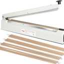 Impulse Heat Sealer with 20-Inch Sealing Bar: Heavy-Duty Bag Sealer with Extra Cutting Blade (White)