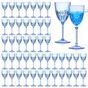 SKLENICE Green Plastic Wine Glasses 7.4oz Plastic Goblet Glasses with Stem Detachable Disposable Crystal Glasses Wedding Glassware Set For Wine Ceremony Anniversary Reception (48, Green)