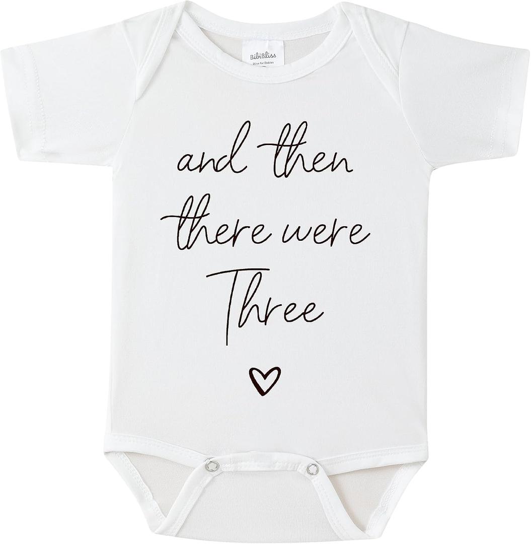 And Then There Were Three Funny Pregnancy Announcement Infant Baby Onesie, Baby Announcements Ideas for Family