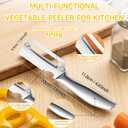 Multi-Functional Vegetable Peeler for Kitchen, Fruit Peeling Knifestainless steel sharp blade with bottle opener, suitable for fruits and vegetables, pumpkin, sugar cane. (Stainless steel handle)