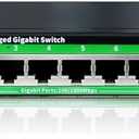 STEAMEMO 8-Port Gigabit Ethernet Switch | Smart Managed with VLAN & QoS | Plug & Play Desktop/Wall-Mount Network Hub w/ PoE in Design | Metal Housing & Web Managed(Includes Power Adapter)