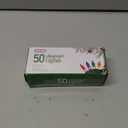 PREXTEX 50 Ct. Multi-Color Christmas Tree Lights with Green Wire - 10 Ft String Lights for Indoor and Outdoor Use - Multicolor Incandescent Christmas Tree Decoration with End-to-End Connectors