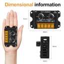 RGBZONE Dual Channel CCT LED Dimmer, DC 5V/12V/24V 30A PWM Dimming Controller, Warm White & Cool White Knob Brightness Adjustment for 5050 3528 LED Strips