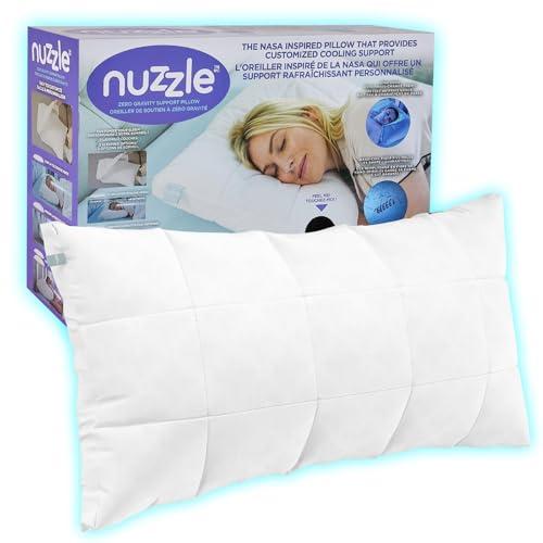 Nuzzle Cooling Adjustable Pillow Queen Size for Side Sleepers, Luxury Bed Pillow Hotel Collection - Best Adjust Height Soft Firm Pillow for Back, Stomach or Side Sleepers Queen Size