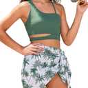 Evensu Girls Swimsuits 3 Piece Cutout Bikini for Teens Adjustable Straps Quick Dry Bathing Suit with Cover Ups 10Y