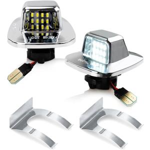 Bestview LED License Plate Light Tag Lamp Chrome Lens with Clip Retainer for 1988-1999 Chevy GMC Silverado Sierra C/K Series 1500 2500 3500 Suburban Blazer Tahoe Yukon Sonoma, Pack of 2