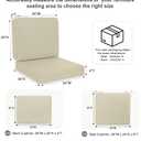 Favoyard Outdoor Deep Seat Cushion Set, Rainproof & 3-Year Fade Resistant Patio Furniture Cushions with Removable Seat Bottom & Back Cushion Covers for Chair, Sofa, Beige (Seat 24x24In Back 24x20In)