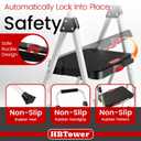 HBTower Step Ladder, Folding Step Stool with Wide Anti-Slip Pedal
