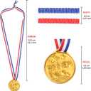 Gejoy 30 Pieces Gold Plastic Winner Award Medals, Gymnastics Field Day Awards for Sports, Competition, Talent Show, Spelling Bee Birthday Party Favors Gifts