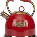 Amazon.com: Tea Kettle, Stovetop Whistling Teapot, Stainless Steel, Black, 3.0-Quart: Home & Kitchen