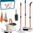 nunukids Toddler Cleaning Set - Realistic Cleaning Set for Toddlers 1-3 - Engaging Kids Broom and Dustpan Set - Safe Toddler Broom and Cleaning Set Toys - Perfect Kids Mop and Broom Set