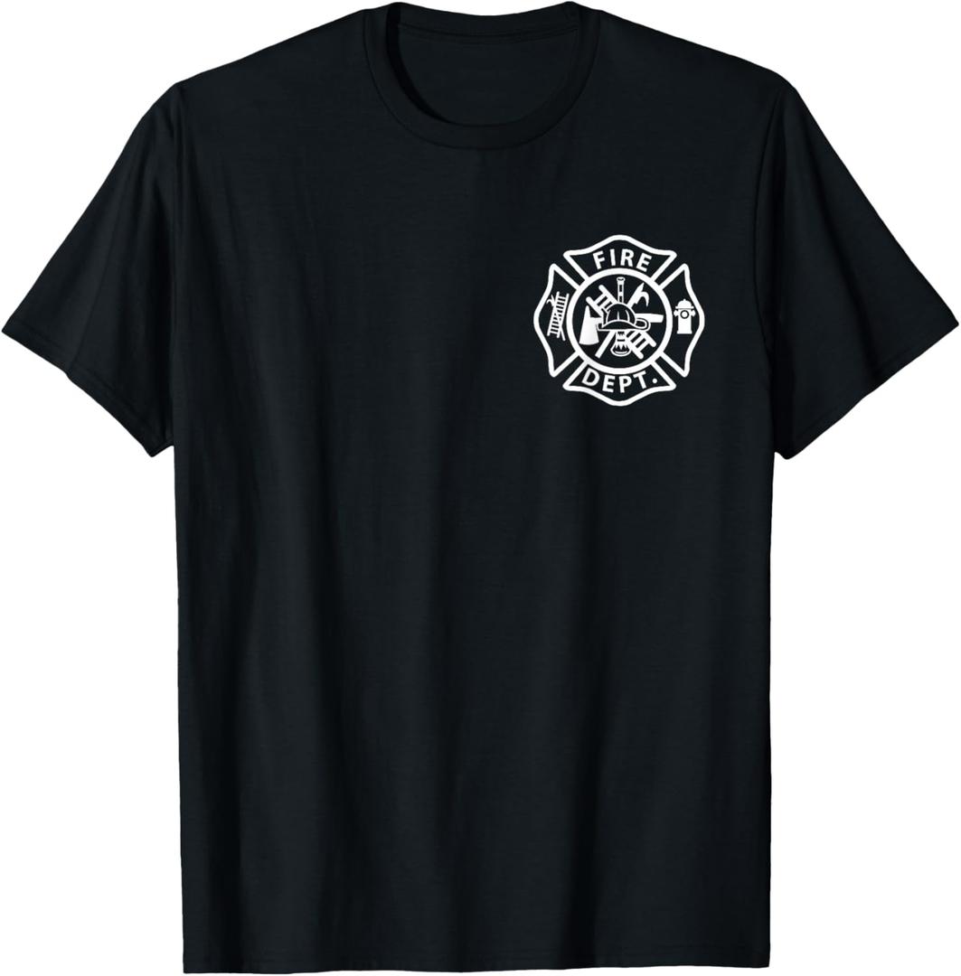 Fire Department Logo Uniform Fireman Symbol Firefighter Gear T-Shirt Small