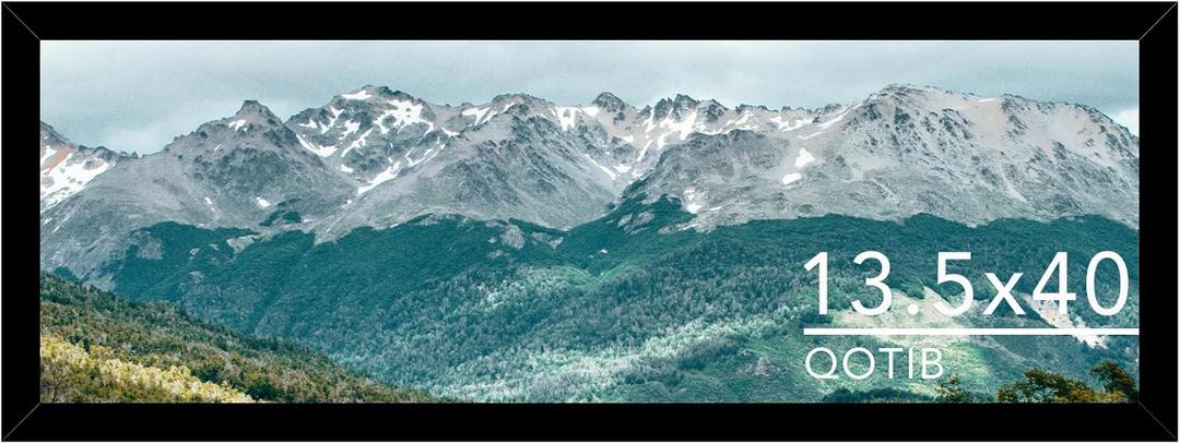 Wood 13.5x40 Picture Frame Black for Wall Hanging, 13.5 x 40 Frame Poster Photo Frame for Wall Horizontally or Vertically, Black, 1 Pack