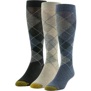 GOLDTOE Men's Mild Compression Over The Calf Socks, Multipairs (L)