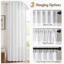 MIULEE Faux Linen Curtains 63 Inch Length 2 Panels Natural White Semi Sheer Curtain with Back Tab Rod Pocket, Light Filtering Window Privacy Burlap Drapes for Living Room Bedroom 42W x 63L