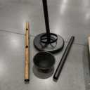 ower Holder Stand Metal Matte Black Stand with Wooden Element, Decorations fof Home, Wedding, Party