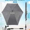 Shinylin 2 Pcs Chair Umbrellas with Universal Clamp Bulk 30.7 INCH UPF 50+ 360 ° Adjustable Clip-On Shade Umbrellas for Beach Chair, Stroller, Fishing, Camping, Patio, Wheelchair, Golf Carts