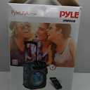 Pyle 8" Portable Bluetooth PA Speaker - 500W Rechargeable Indoor/Outdoor Karaoke Machine Sound System - Multi-Color LED Party Lights, Mic Input, FM Radio, MP3/USB & Remote Control (Black)