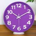 45MinST 12-Inch Modern Indoor Outdoor Wall Clock, Silent Non-Ticking, Large Numbers, Accurate Timekeeping, Perfect Decorative Accent for Home or Office (Purple)