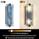 2 Pack 2 Light 15.7" Blue Frosted Glass Bathroom Wall Sconce Modern Concise Style Wall Light Fixture,Black Finish for Bedroom Hallway Bedside