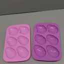 2Pcs Easter Egg Silicone Molds,6- Cavity Egg Molds, Egg Shaped Silicone Molds for Baking Cake, Chocolate, Soap, Ice Cube Tray, Muffin