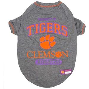 Pets First Collegiate Clemson Tigers Dog T-Shirt, Small. - Licensed Shirt for Pets Team Colored with Team Logos.- Premium Stretchable Materials for The Comfrot of Your Dog & Cat.