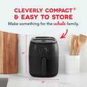 Dash Tasti-Crisp Air Fryer - AirCrisp Technology - Compact Design with Adjustable Temperature Control - Nonstick Fry Basket & Auto Shut-Off Feature - 2.6 Quarts - Black