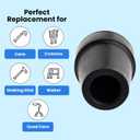 Wellbrite 6 Pack Replacement Rubber Cane Tips for Canes, Walking Sticks, Walkers (Black, 3/4 Inch Tip)