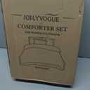 JOLLYVOGUE Full Comforter Set, Ultra-Soft Bed in a Bag Full Size 7 Pieces, Oeko-TEX Certified Bedding Set with Down Alternative Comforter, Sheets, Pillowcases & Shams, Dark Green & Light Green (FULL(86"*82"))