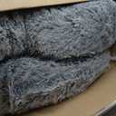 45 inches Donut Dog Bed for Extra Large Dogs,Calming Fluffy Round Jumbo Pet Bed with Removable & Washable Cover, Fits up to 120 lbs Pets (Dark Grey,XL)