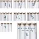 Chyhomenyc Window Blackout Curtain Liners with 18 Rings, Thermal Insulated 100% Blackout Liner for 108 Inch Curtains, Each 50Wx104L, 1 Liners Per Set with 18 Pieces Rings
