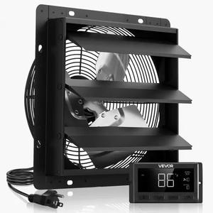 VEVOR Shutter Exhaust Fan, 10'' with Temperature Humidity Controller, EC-motor, 820 CFM, 10-Speed Adjustable Wall Mount Attic Fan, Ventilation and Cooling for Greenhouses, Garages, Sheds, ETL Listed