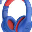 EarFun Kids Headphones Wired with Microphone, 85/94dB Volume Limit Headphones for Kids, Portable Wired Headphone with Shareport, Stereo Sound Foldable Headset for School/Tablet/PC/Kindle, Navy Red