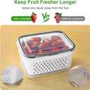 Freshmage Fruit Storage Containers for Fridge with Removable Colander, Airtight Food Storage Container, Dishwasher Safe Produce Saver for Refrigerator, Keep Berry Fruit Fresh Longer 4 pcs Small Clear S