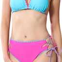 HYTENSUN High Waisted Bikini Sets for Women Swim Suit 2025 Modest Colorblock Bathing Suits Swimwear (Medium, 207 Rosy+blue)
