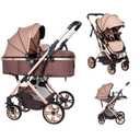 Baby Stroller Newborn Foldable Pushchair with Adjustable Canopy Folding High Landscape Infant Carriage, Anti-Shock Toddler Pushchair