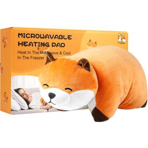 Microwave Heating Pad Fox Lavender Heatable Stuffed Animals for Cramps Pain Relief, Cute Soft Cozy Pillow Plush Heatable Warm Pals Stuffed Animals Gifts for for Mom Grandma Girlfriend Wife Sister Her