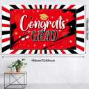 Breling 53 Pcs Graduation Decorations 2026 Congrats Grad Backdrop Banner Tablecloth Congrats Latex Balloons for University High School Graduation Party Supplies(Red and Black)