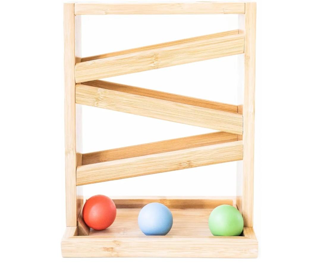 Montessori Ball Tracker Wooden Ball Drop  Wood Toys for 3 Year Old  Educational Toy for Baby and Toddler  Ramp Maze Run Track Toy  First Birthday Gift 18 Months