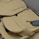 Car Seat Covers Full Set,Universal Fit for Cars,SUVs,Trucks,and Sedans with 5 Seats,Faux Leather Car Seat Cushion Compatible with Airbags,Waterproof Car Seat Protector,Beige