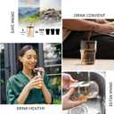 BLUEPOLAR 13oz/400ml Glass Water Tumbler with Straw and Lid Sealed Carry On Thick Wall Iced Coffee Cup Glass Cup for Water, Iced Tea Fruit Juice Etc (Amber-2PACK)