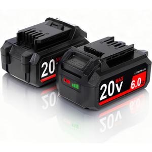 2Pack 6.0Ah Lithium Battery for Skil 20V Battery BY519601 BY519603 BY519702 Compatible with Skil PWRCORE 20V Battery