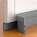 Door Draft Stopper,Adjustable Door Sweep for Bottom of Door,Silicone Weather Stripping Door Bottom Seal Blocker Air Noise, Under Door Gap Filler for Interior/Exterior Doors(Grey, 78inch) (Gray)