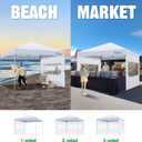 Acepic Instant Canopy SunWall for 10x10 Pop Up Canopy Frame with Mesh Window and Zipper, 99% Rainproof and UV Protection for Outdoor, Viewing the Scenery, and Ventilation (3 PCS Sidewalls Only, White)