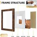YESKAY 8x8 Picture Frame Set of 9, Photo Gallery Wall Frame Set, Display Pictures 4x4 with Mat or 8 x 8 Without Mat, Square Frame Picture Frames Collage Wall Decor, Rustic Brown