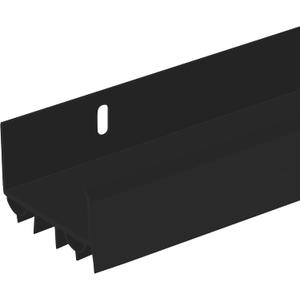 PVC Slide-On Door Bottom | Adjustable Plastic Weatherstrip Door Bottom with Drip Cap | 3 Feet (36-Inch) | for 1 3/4 Doors | Black | Fits Gaps 3/8 to 7/8 | Made in The USA