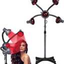 750W 5 Head Infrared Standing Salon Hair Dryer with Adjustable Height Ideal for Perming Dyeing All Hair Styling Needs, Complete with Chrome Arms (Grey)
