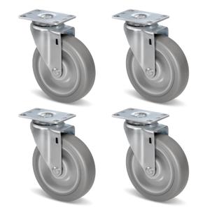 5" Caster Wheels, Heavy Duty Casters Set of 4, Plate Swivel Wheel for Cart Furniture Workbench - Load Capacity 1400Lbs Total(4 Pack Swivel)