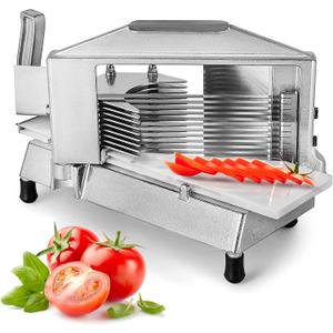 VEVOR Commercial Tomato Slicer 1/4" Heavy Duty Cutter with Built-in Cutting Board for Restaurant or Home Use